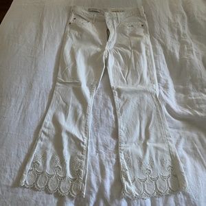 White Embroidered Jeans